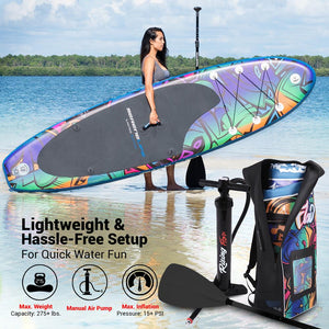 Rising Flow Paddleboard Sup - Stand Up Water Paddle-Board W/ Waterproof Mobile Phone Case (10’6”)