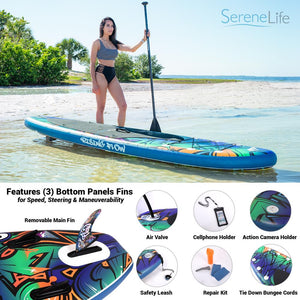 Rising Flow Paddleboard Sup - Stand Up Water Paddle-Board W/ Waterproof Mobile Phone Case (10’6”)