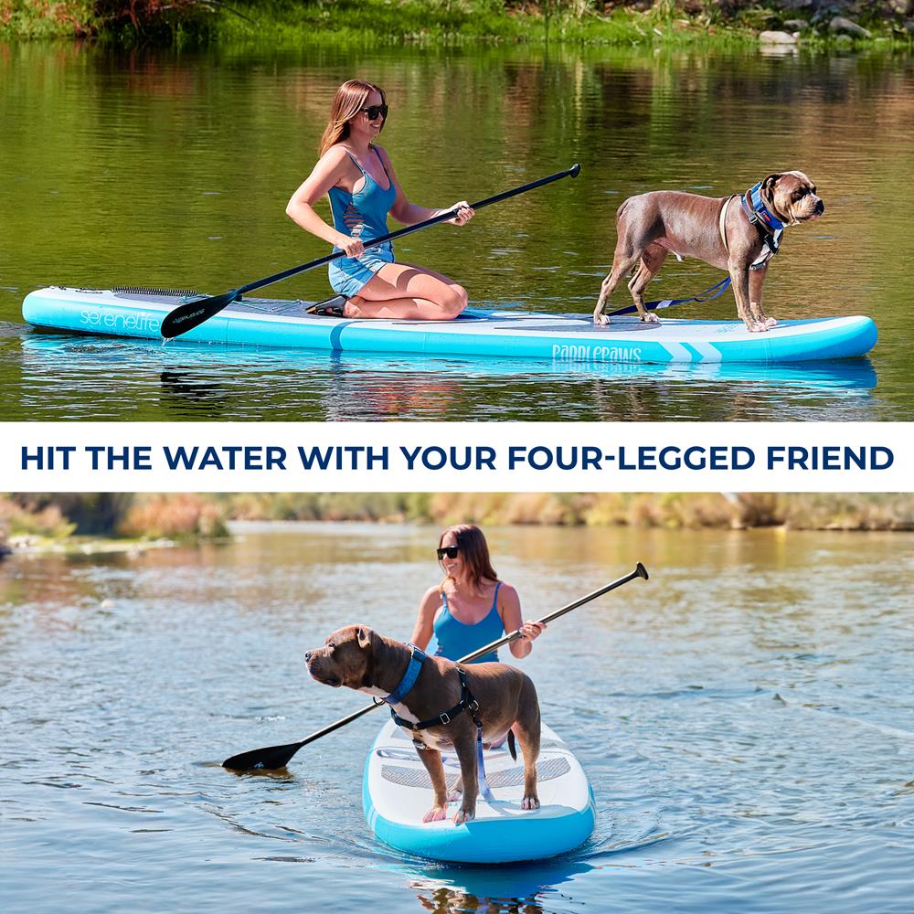 11'6" Inflatable SUP - Pet-Friendly, Stable Non-Slip EVA Deck, 485 lbs Capacity