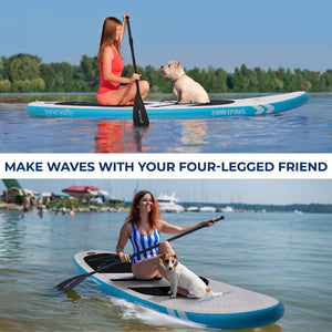 11' Inflatable SUP, Pet-Friendly, Non-Slip EVA Deck, 440 lbs Capacity