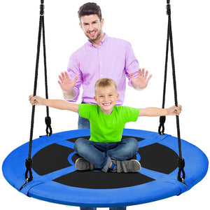 Flying Fun Toy Swing - Indoor/Outdoor Hanging Rope Swinging Seat Spinner (Blue)