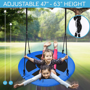 Flying Fun Toy Swing - Indoor/Outdoor Hanging Rope Swinging Seat Spinner (Blue)