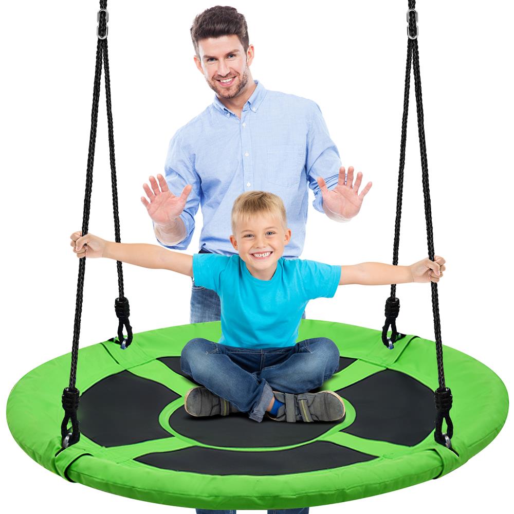 Flying Fun Toy Swing - Indoor/Outdoor Hanging Rope Swinging Seat Spinner (Green)