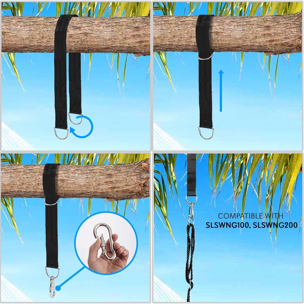 Hanging Swing Tree Mount Kit - Universal Mounting For Rope Swing Seats (For Serenelife Models: Slswng100, Slswng200)