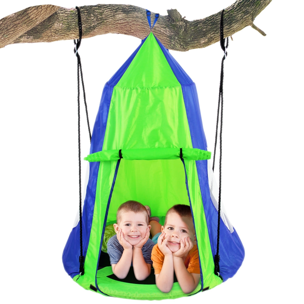 Children’S Tree Swing Tent - Indoor/Outdoor Hanging Rope Swing Hangout Kit