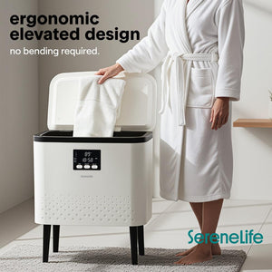Rectangular Towel Warmer Bucket - Large Capacity Single Touch Towel & Blanket Warmer With Built-In Wifi Capability (Black)