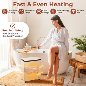 WiFi Towel Warmer - Spa Comfort, Auto Shut-Off, Stainless Steel