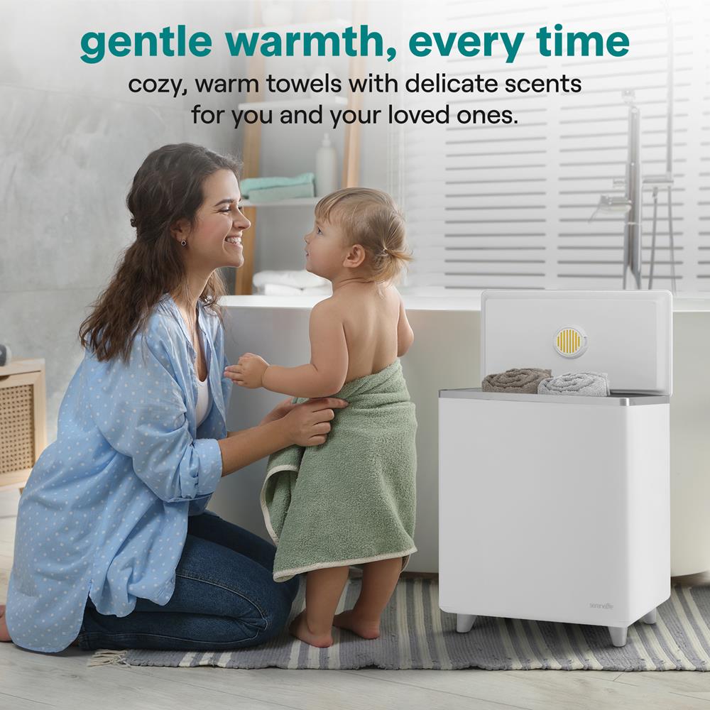 Rectangular Towel Warmer Bucket - Large Capacity Single Touch Towel & Blanket Warmer With Built-In Wifi Capability (Silver)