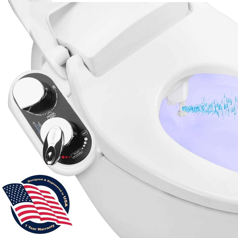 Bathroom Bidet Attachment - Hot/Cold Water Toilet Seat Bidet Sprayer