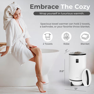 Towel Warmer with Fragrance Holder, Auto Shut Off, Fits 2 Large Towels