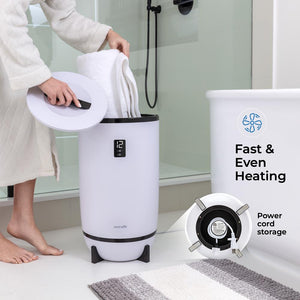 Single Touch Towel & Blanket Warmer With Fragrant Disc Holder And Led Ring (Black)