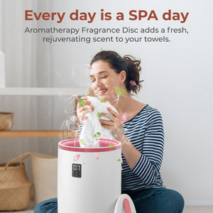 Single Touch Towel & Blanket Warmer With Fragrant Disc Holder And Led Ring (Pink)