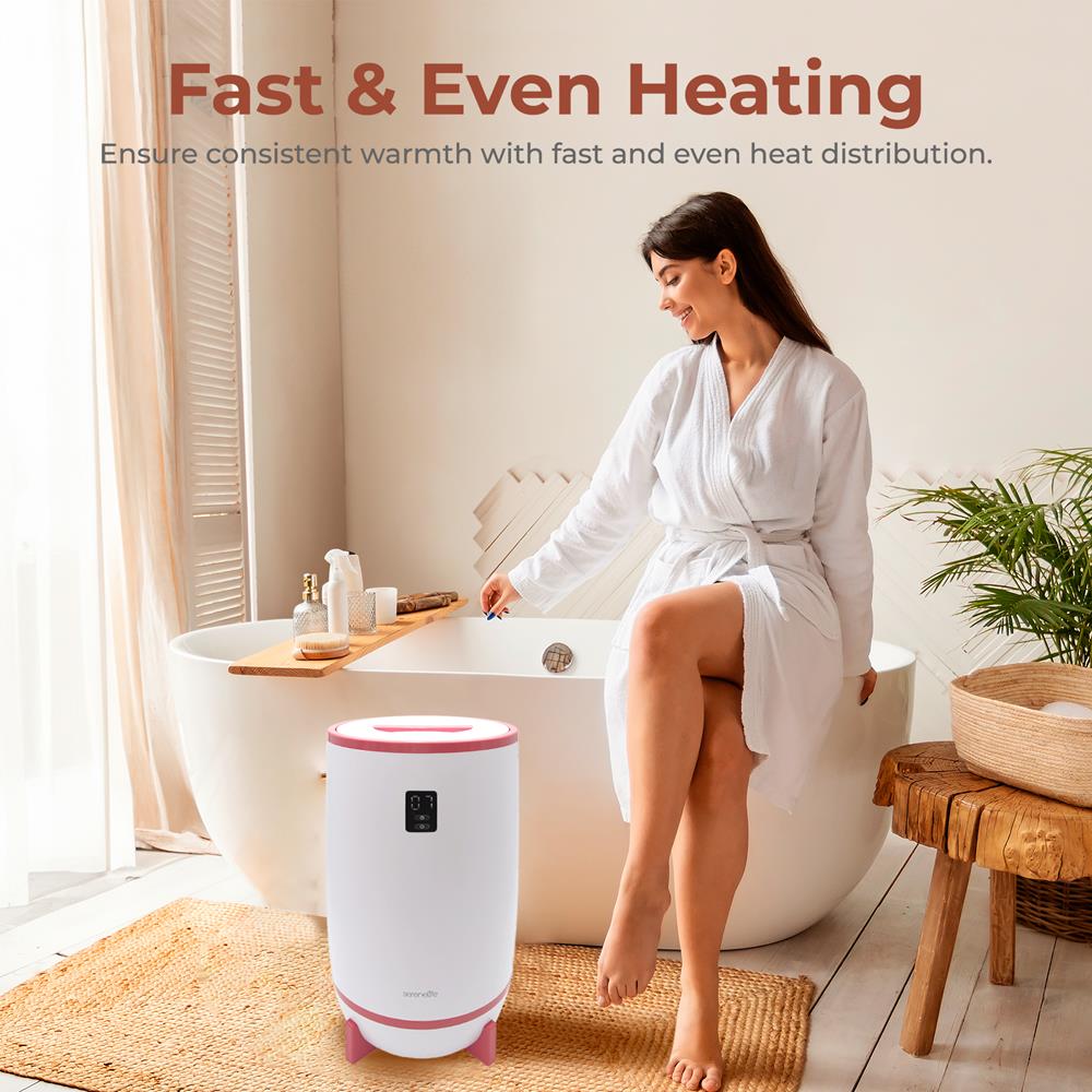 Single Touch Towel & Blanket Warmer With Fragrant Disc Holder And Led Ring (Pink)