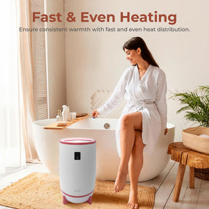 Single Touch Towel & Blanket Warmer With Fragrant Disc Holder And Led Ring (Pink)