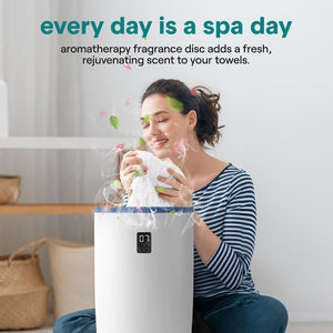 Single Touch Towel & Blanket Warmer With Fragrant Disc Holder And Led Ring (Blue)