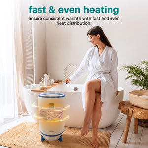 Single Touch Towel & Blanket Warmer With Fragrant Disc Holder And Led Ring (Blue)