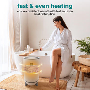 Single Touch Towel & Blanket Warmer With Fragrant Disc Holder And Led Ring (Gray)