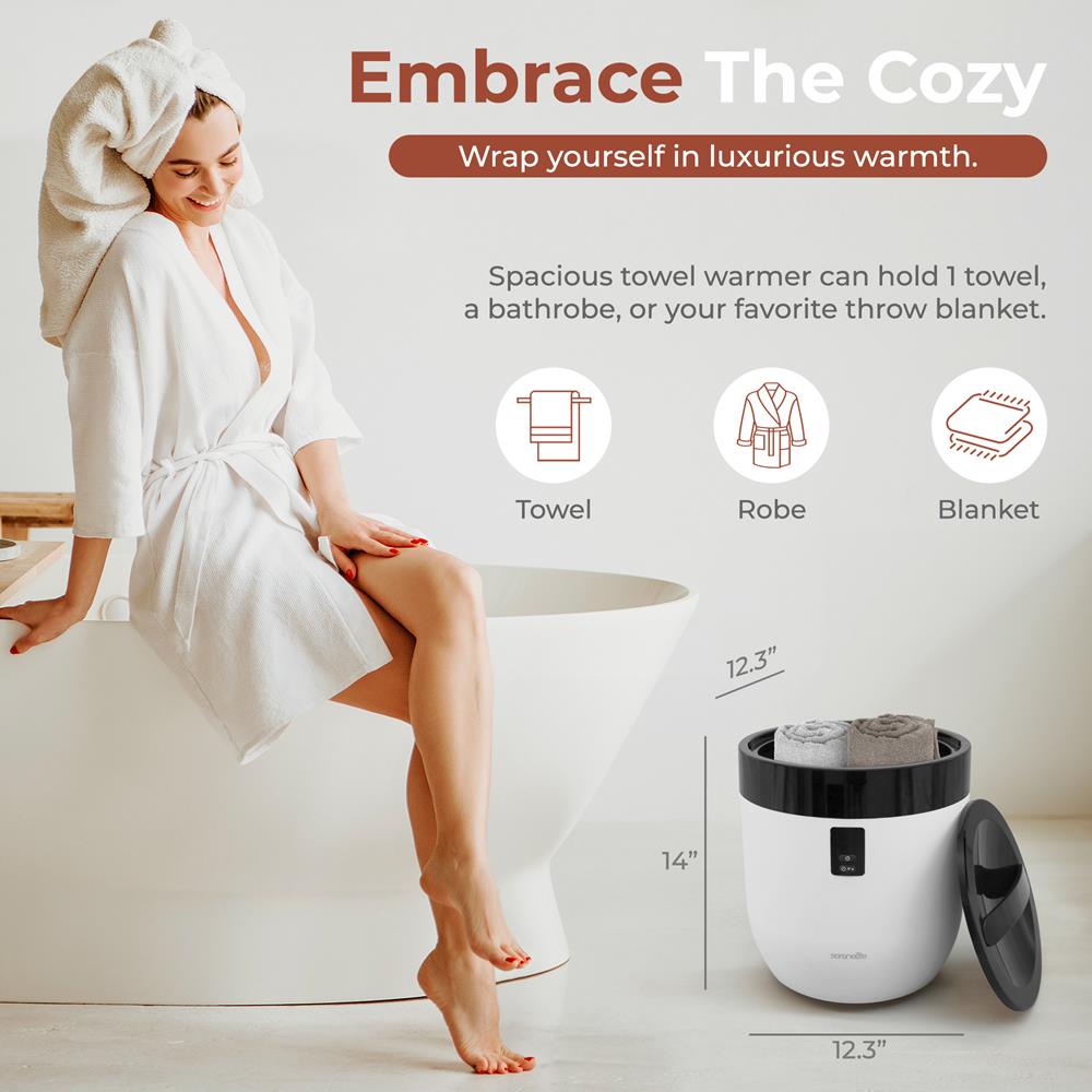 Towel Warmer Bucket, Auto Shut-Off, 12L Capacity, Adjustable Timer