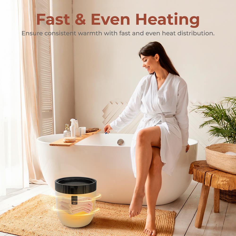 Towel Warmer Bucket, Auto Shut-Off, 12L Capacity, Adjustable Timer