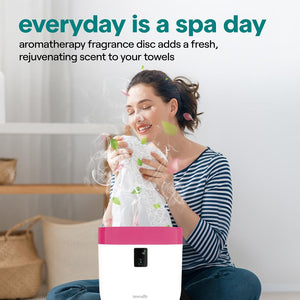 Bucket Towel Warmers With Customized Fragrances For Spa And Bathroom, Timer 20/40/60/90 Minutes, Fits 1 Large Towel, Blanket, Bathrobe, Pjs (Pink)