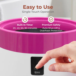 Towel Warmer Bucket - Luxury Heating, Auto Shut-Off, Pink