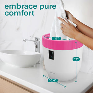 Bucket Towel Warmers With Customized Fragrances For Spa And Bathroom, Timer 20/40/60/90 Minutes, Fits 1 Large Towel, Blanket, Bathrobe, Pjs (Pink)