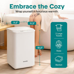 Serenelife Rectangular Towel Warmer With 20L Large Capacity, Adjustable Temperature & Timer Settings, Overheat Protection And Auto Shutoff Ideal For Towels, Bathrobes & Blankets (White)