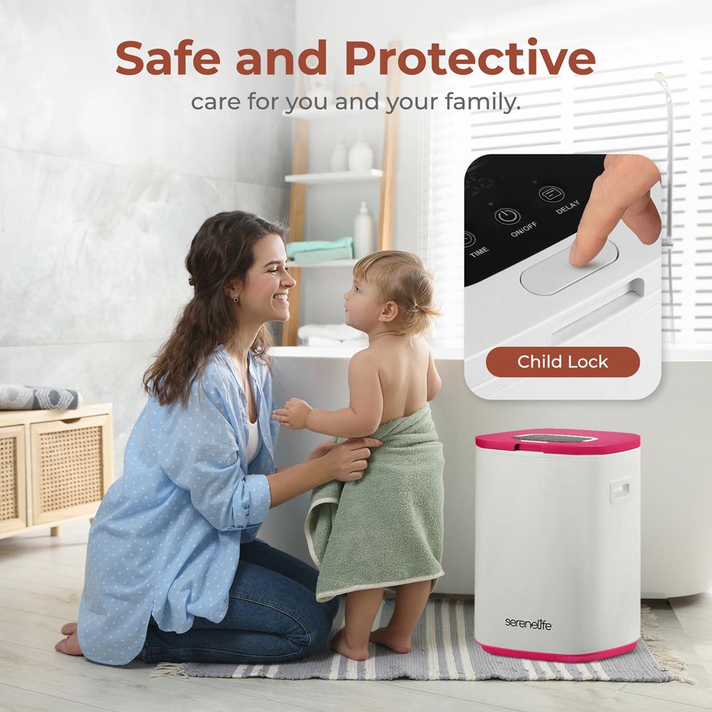 Towel Warmer Bucket 23L Timer Function Fits 2 Large Towels Pink