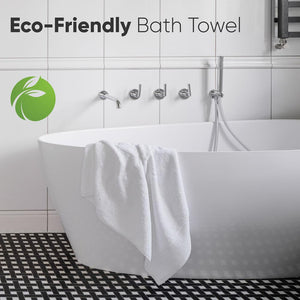 Light White Bath Towels - Quick-Dry High Absorbent, Lightweight Towel For Bathroom, Guests, Pool, Gym, Camp, Travel, College Dorm, Shower