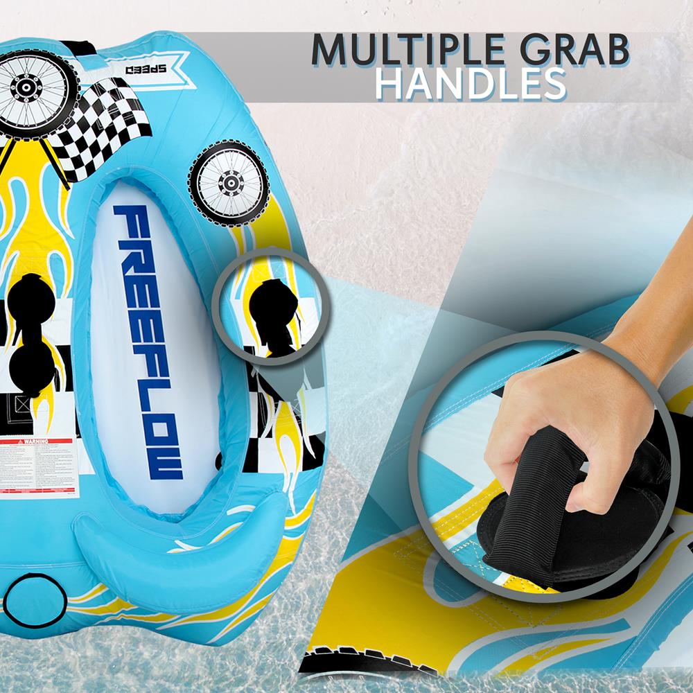 Inflatable Towable Tube for 2, Fast Inflation, Heavy-Duty