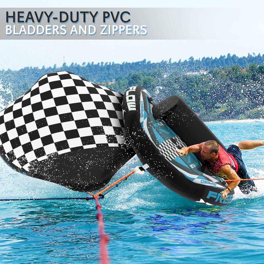 Heavy-Duty Inflatable Towable Booster Tube - Sports Towable Front Tow Point Inflatable Raft, Heavy Gauge & Durable Build, Inflatable Float Tube