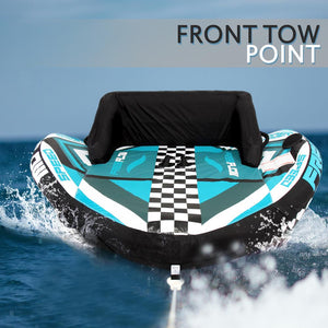 Heavy-Duty Inflatable Towable Booster Tube - Sports Towable Front Tow Point Inflatable Raft, Heavy Gauge & Durable Build, Inflatable Float Tube