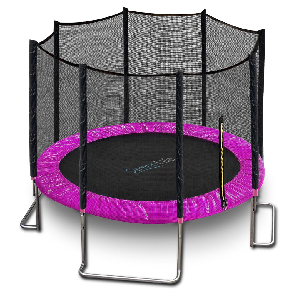 Home Backyard Sports Trampoline - Large Outdoor Jumping Fun Trampoline For Kids / Children, Safety Net Cage (10’ Ft.)