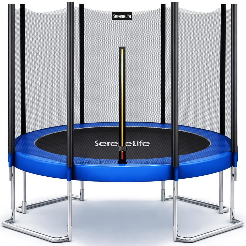 12FT Outdoor Trampoline - Safe Jumping, Reinforced Mat, Blue