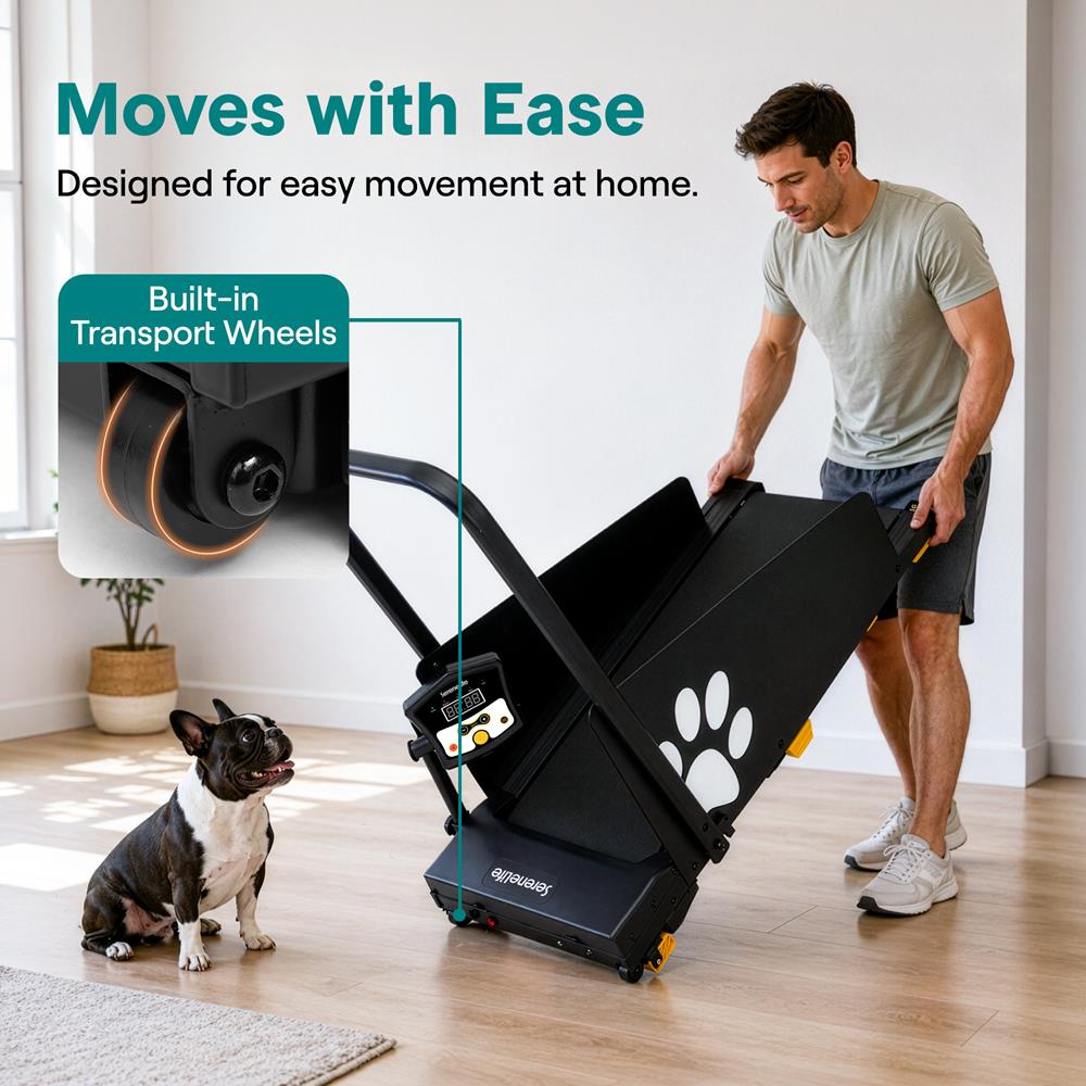 Serenelife Foldable Dog Treadmill With Led Display, Safety Key, 2-Level Manual Incline, And Remote Control - Powered By 2.5Hp Motor For Optimal Pet Workouts