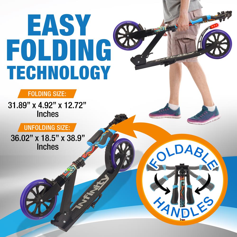 Lightweight And Foldable Kick Scooter - Adjustable Scooter For Kids And  Teens , Alloy Deck With High Impact Wheels (Graffiti)