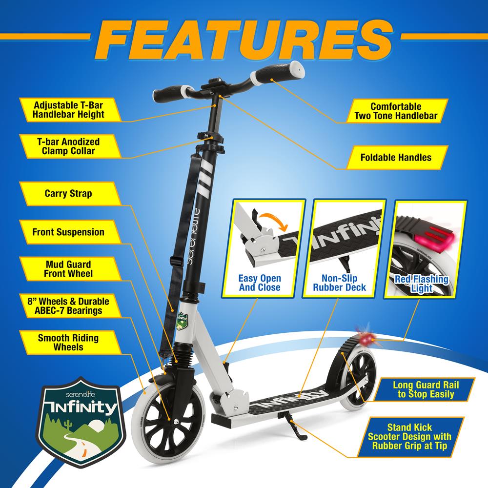 Foldable Kick Scooter for Teens & Adults, Smooth Wheels, Alloy