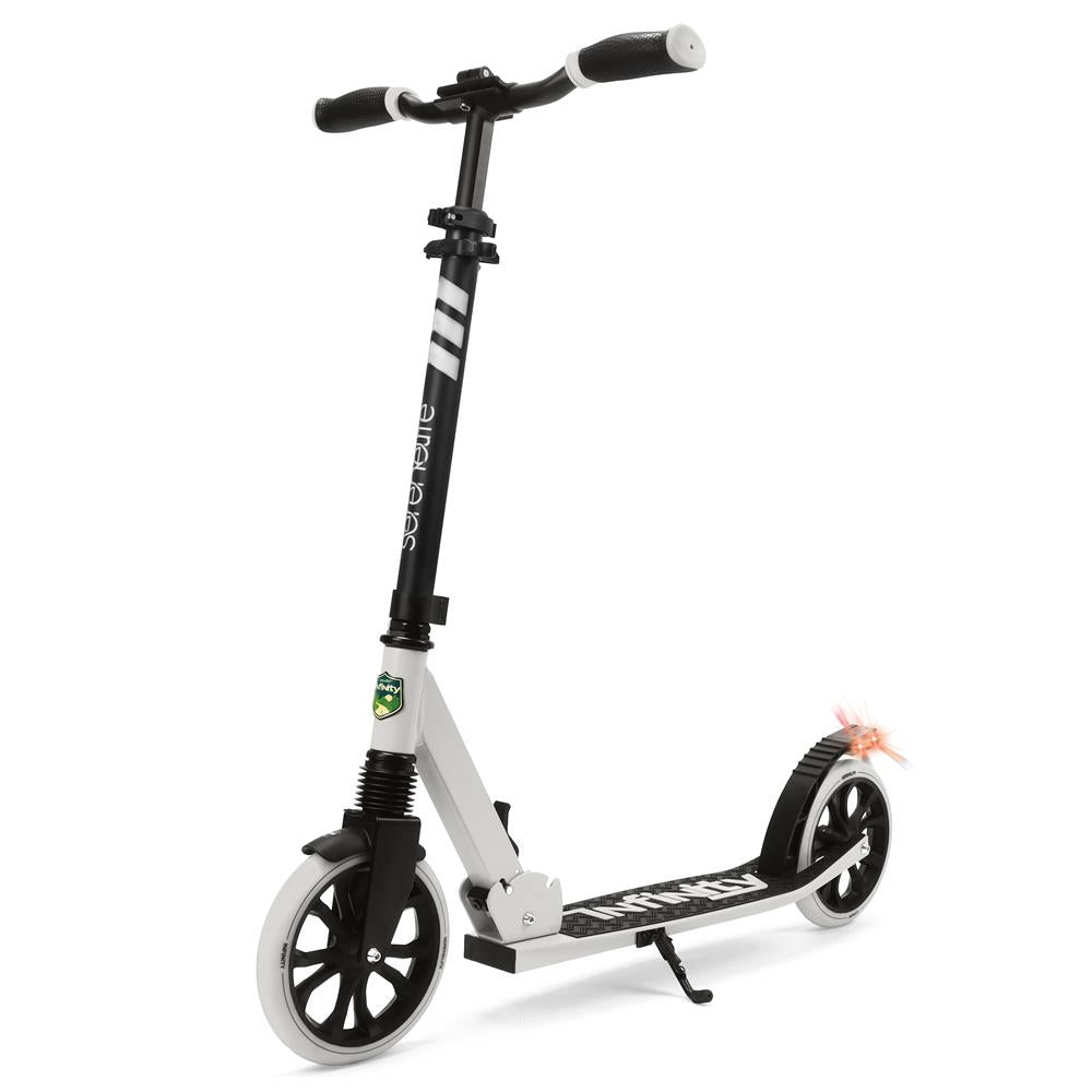 Lightweight And Foldable Kick Scooter - Adjustable Scooter For Teens And Adult, Alloy Deck With High Impact Wheels (Black And White)