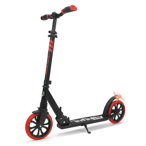 Lightweight And Foldable Kick Scooter - Adjustable Scooter For Teens And Adult, Alloy Deck With High Impact Wheels (Red And Black)