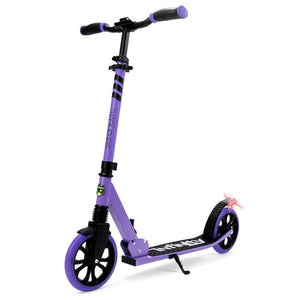 Lightweight And Foldable Kick Scooter - Adjustable Scooter For Teens And Adult, Alloy Deck With High Impact Wheels (Purple)