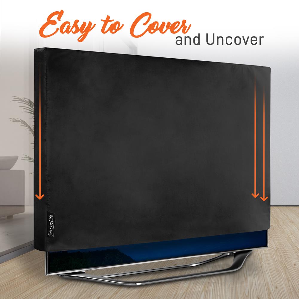 Outdoor/Indoor Full Tv Cover - Weatherproof And Dust-Proof Tv Screen Protector, Uv Resistant Tv Enclosure Offers 360° Coverage With Bottom Cover