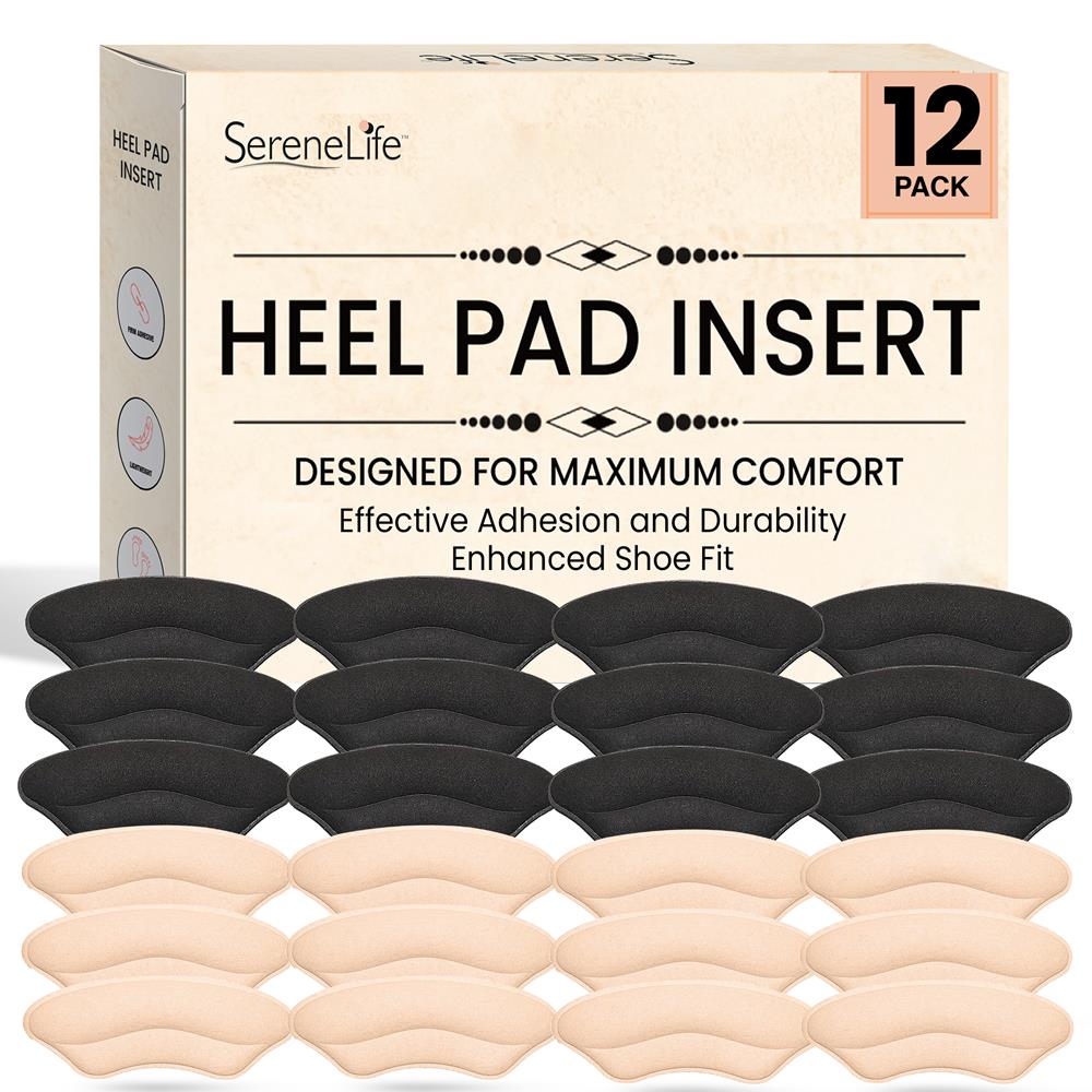 Heel Pad Inserts 12 Pairs, Relieve Heel Pain, Strong Adhesive, Apricot