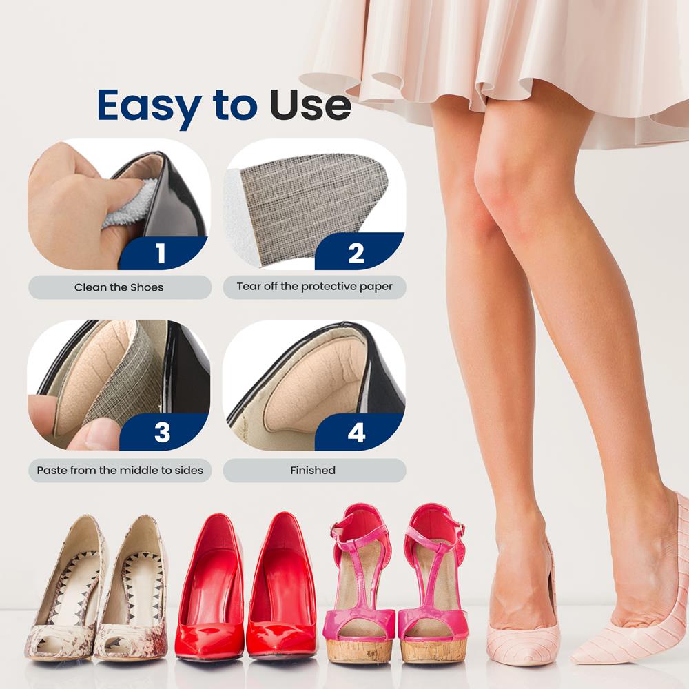 Heel Pad Inserts | Relieve Heel Pain | Sponge Cushion | Black & Apricot