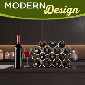 4-Tier Wine Storage Rack - Wine Rack With 14 Bottle Slots, 4-Tier Modular Wine Display Shelves