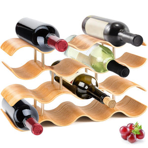 4-Tier Wine Storage Rack - Wine Rack With 14 Bottle Slots, 4-Tier Modular Wine Display Shelves