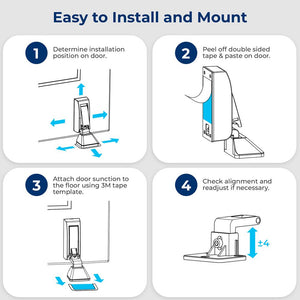 Hydraulic Door Stopper - Noiseless, Easy Install, Carbon Steel
