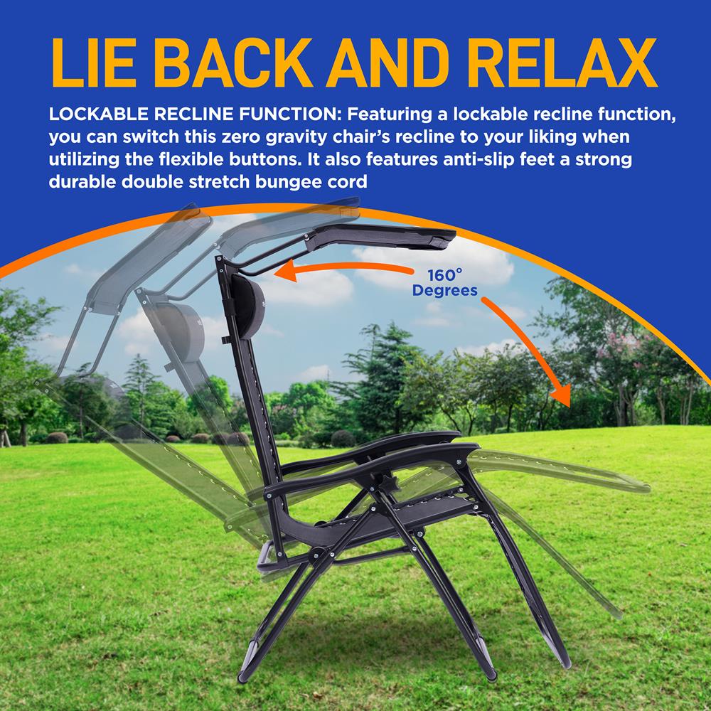 Outdoor Adjustable And Foldable Zero Gravity Lounge Chair