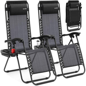 Zero Gravity Recliner Chairs 2-Pack, Ultimate Comfort, Steel & Textilene