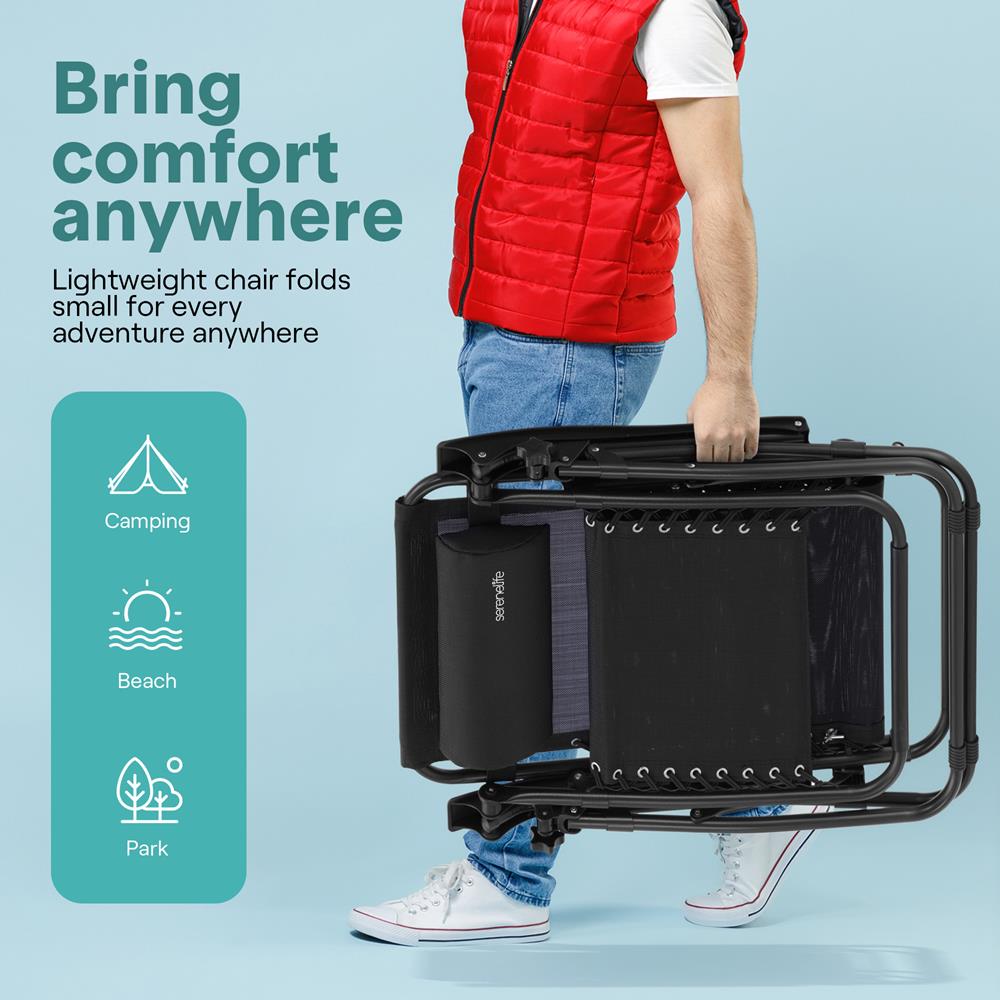 Zero Gravity Recliner Chairs 2-Pack, Ultimate Comfort, Steel & Textilene