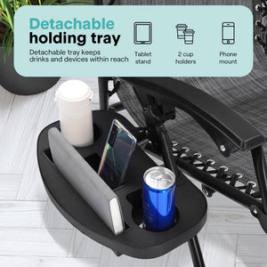 Zero Gravity Chairs Set of 2, Ultimate Comfort, Steel Mesh, Gray